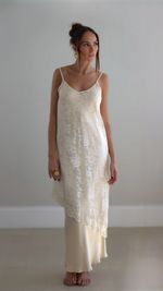 Slip Dress Renda - Manteiga