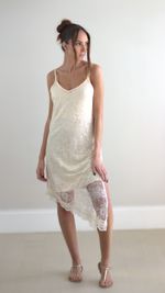 Slip Dress Renda - Manteiga