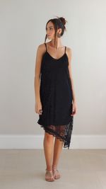 Slip Dress Renda - Preto