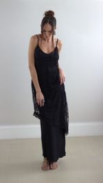 Slip Dress Renda - Preto