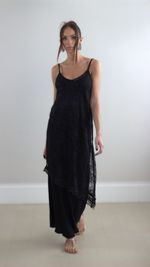 Slip Dress Renda - Preto