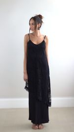 Slip Dress Renda - Preto