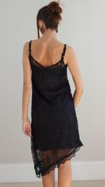 Slip Dress Renda - Preto