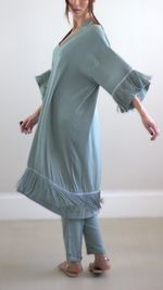Kimono Longo Franjas - Verde