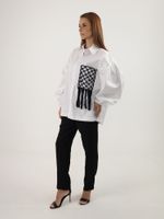 Camisa Over Bolso Crochê - Preto