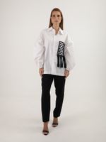 Camisa Over Bolso Crochê - Preto