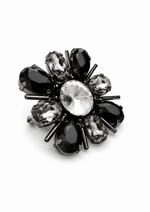 Broche Flor Preta e Fumê