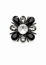 Broche Flor Preta e Fumê