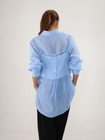 Camisa Ampla com Top - Azul