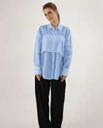 Camisa Ampla com Top - Azul