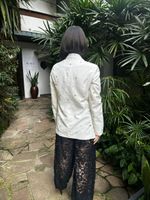 Blazer Alfaiataria Bordado com Pedrarias - Off White