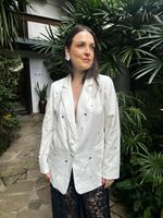 Blazer Alfaiataria Bordado com Pedrarias - Off White