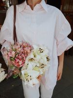 Camisa Over Bordada - Listra Rosa