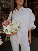 Camisa Over Bordada - Listra Rosa