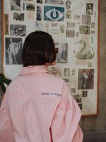 Camisa Over Bordada - Listra Vermelha
