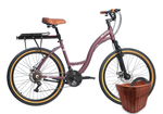 Kit Bicicleta Blitz Comodo 26 Urbana 21v + Bagageiro, Cestinha  e Cadeado