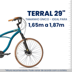 Kit Bicicleta Terral 29 BLITZ  Alumínio 21v e freios a disco + Bagageiro, Cesta e Cadeado