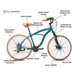 Kit Bicicleta Terral 29 BLITZ  Alumínio 21v e freios a disco + Bagageiro, Cesta e Cadeado