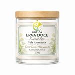 Vela Aromática Erva Doce e Bergamota 200g Botica Essence Spa