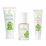 Kit Brilho e Carinho: Esmalte, Creme de mãos e Gloss Infantil