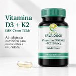 Vitaminas D 1000UI + K2 120mcg 60 caps Oleosas