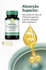Vitaminas D 1000UI + K2 120mcg 60 caps Oleosas
