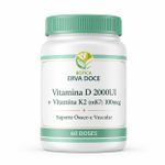 Vitamina D3 2000UI + K2 100mcg -  Suporte Ósseo  60 Doses