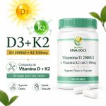 Vitamina D3 2000UI + K2 100mcg -  Suporte Ósseo  60 Doses