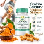 Curcuma Longa  130mg– Suporte Antioxidante e Neuroproteção 120 Doses
