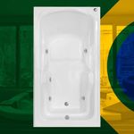 Banheira Retangular Tefé com hidro em acrílico