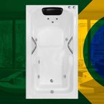Banheira Retangular Tefé COMPLETA com hidro em acrílico