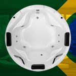 Banheira Redonda Leopoldina COMPLETA com hidro em acrílico