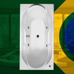 Banheira Retangular Carrancas com hidro em acrílico