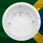 Banheira Redonda Gramado com hidro em acrílico