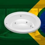 Banheira Redonda Gramado com hidro em acrílico