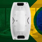 Banheira Dupla Colinas COMPLETA com hidro em acrílico