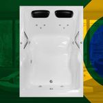 Banheira Dupla Franca COMPLETA com hidro em acrílico