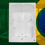 Banheira Dupla Ilha Bela com hidro em acrílico