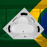 Banheira de Canto Birigui COMPLETA com hidro em acrílico