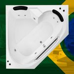 Banheira de Canto Curvelo COMPLETA com hidro
