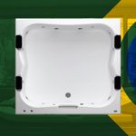 Banheira Quadrada Limeira COMPLETA com Hidro