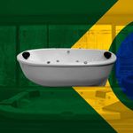 Banheira Dupla Brumado COMPLETA com hidro