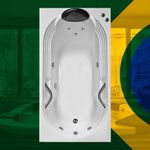 Banheira Retangular Paraguaçu 2026 Completa Com Hidro Em Acrílico - Combo