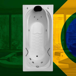 Banheira Retangular Paraguaçu 2027 COMPLETA com hidro em acrílico - Combo