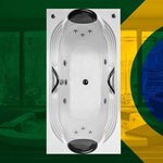 Banheira Retangular Carrancas COMPLETA com hidro em acrílico - Combo