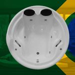 Banheira Redonda Boa Vista COMPLETA com hidro em acrílico 1,80x1,80x0,50 - 220v (Pronta Entrega)