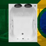 Banheira Dupla Olinda 2026 COMBATE com hidro em acrílico