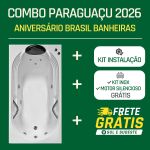 Banheira Retangular Paraguaçu 2026 Completa Com Hidro Em Acrílico - Combo