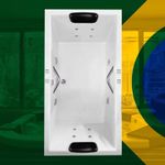 Banheira Retangular Anápolis COMPLETA com hidro em Acrílico