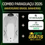 Banheira Retangular Paraguaçu 2026 Completa Com Hidro Em Acrílico - Combo